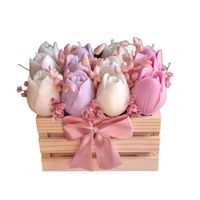 Flower Box Świece Bukiet Prezent MIni Skrzynia Dekoracja Ozdoba Kwiaty