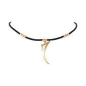 czarny kauczukowy choker z zawieszką (c25/jes/205/1au)