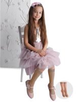 Podkolanówki dziewczęce rajstopowe gładkie beżowe 2PAK 20DEN Onesize YOCLUB