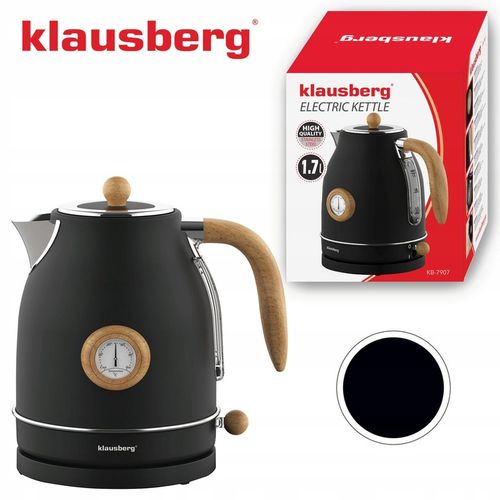 Czajnik elektryczny Klausberg KB-7907 1.7L z termometrem Czarny Retro 2200W na Arena.pl
