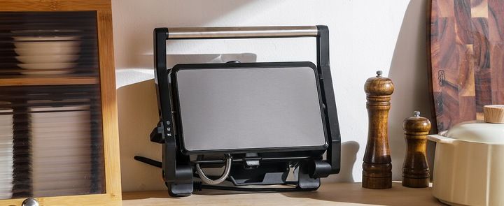 OPIEKACZ TOSTER GRILL DO KANAPEK PANINI ELEKTRYCZNY ROZKŁADANY 180° zdjęcie 9