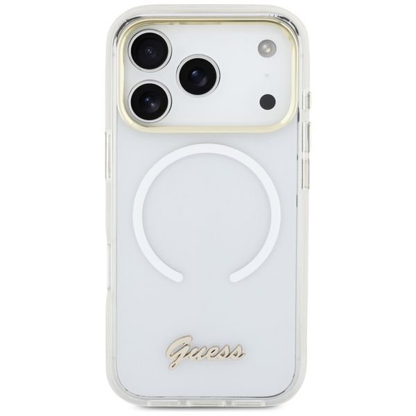 etui guess iml gradient script metal     magsafe do iphone 17 pro max biały zdjęcie 3