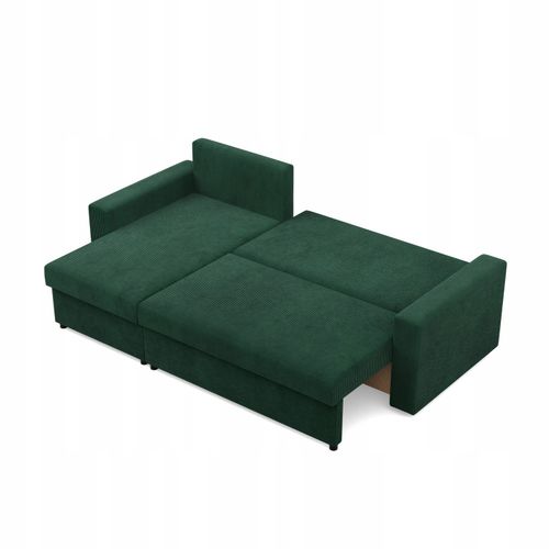 KANAPA NAROŻNIK NEO CIEMNY ZIELONY Nowoczesny Rozkładana POSO SZTRUKS na Arena.pl