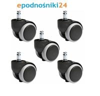Kółka do fotela biurowego krzesła miękkie guma 50/11 mm 5 szt. zestaw