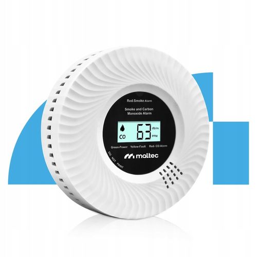 CZUJNIK CZADU I DYMU DETEKTOR TLENKU WĘGLA CERTYFIKOWANY ALARM 2w1 LCD na Arena.pl