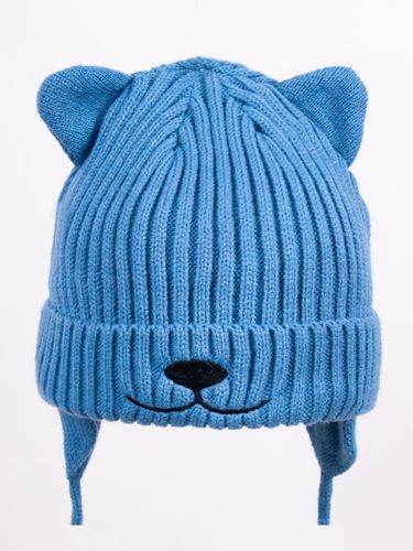 Czapka zimowa dziecięca niebieska nosek misia wiązana 34-36 YOCLUB na Arena.pl
