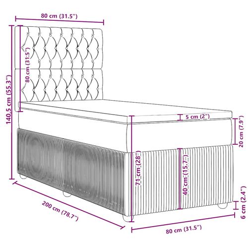 Łóżko kontynentalne z materacem, czarne, aksamit 80x200 cm na Arena.pl