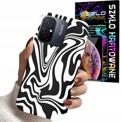 ETUI DO XIAOMI REDMI 12C - ABSTRAKCJA ZEBRA MODNE WZORY DLA KOBIET + SZKŁO na Arena.pl