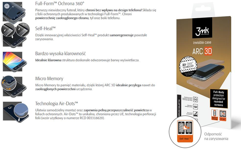 Folia 3Mk Arc 3D Do Samsung Note 8 Cały Ekran+Tył zdjęcie 3