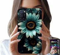 ETUI DO OPPO A52 - NIEBIESKA GERBERA STOKROTKA KWIAT +FOLIA
