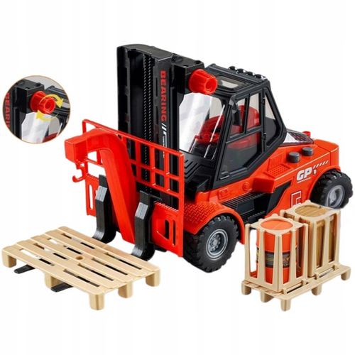 Auto Wózek Widłowy Czerwony 1:16 Ruchome Elementy Paleta Światła I Dźwięki na Arena.pl