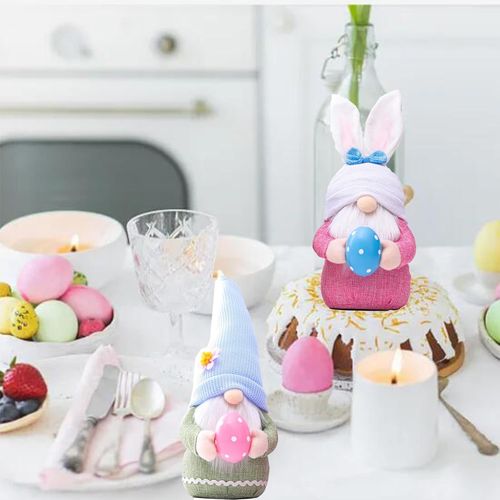 Wielkanocne skrzaty zestaw 2 pluszowych krasnali dekoracja świąteczna na Arena.pl