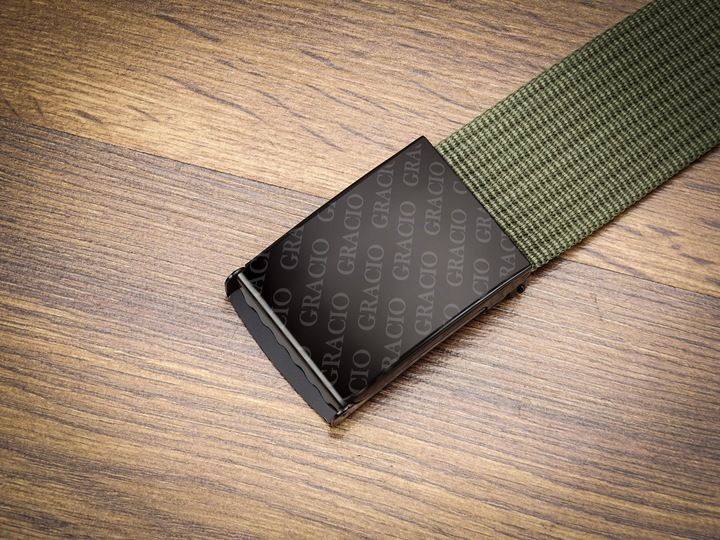 Pasek dla mężczyzny Parciany KHAKI produkt na prezent Gracio klamra 145cm zdjęcie 2