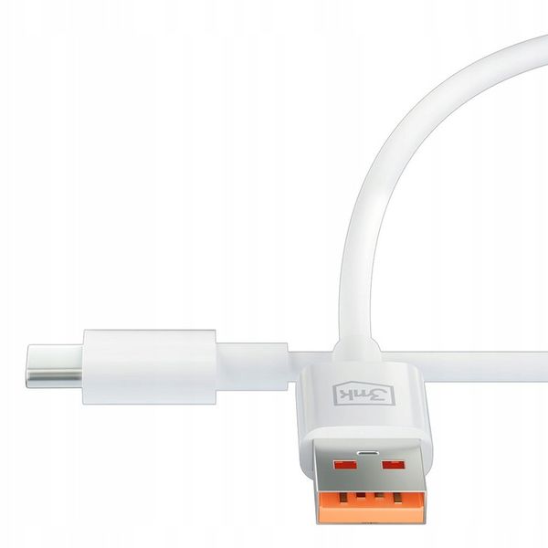 Biały Kabel USB do USB-C - szybkie ładowanie 60W 3A, długi 1.2m Hyper Cable zdjęcie 12