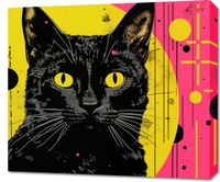 Obraz 70x60cm Neonowy Kocur