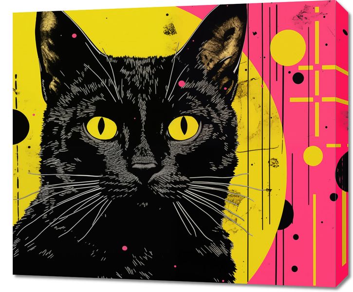 Obraz 70x60cm Neonowy Kocur zdjęcie 1