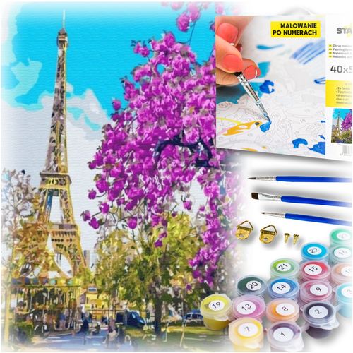 Zestaw do malowania po numerach - wieża Eiffla na Arena.pl