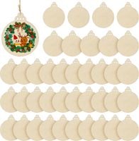 Zestaw 40 Drewnianych Ozdób Choinkowych do Malowania i 5m Liny Jutowej
