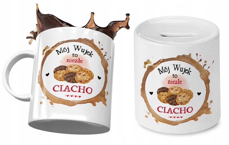 Dla Wujka Zestaw Kubek + Skarbonka Na Prezent Z Nadrukiem Ze Zdjęciem zdjęcie 1