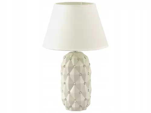 Biała lampa lampka stołowa nocna kryształki glamour na Arena.pl