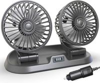 Wentylator samochodowy 12V dwugłowicowy obrotowy 360° na zapalniczkę