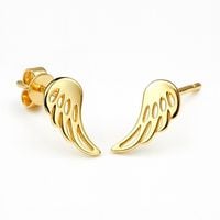 Złote Kolczyki 585 Skrzydła Anioła Skrzydełka Złoto 585 dla Kobiety Sztyfty