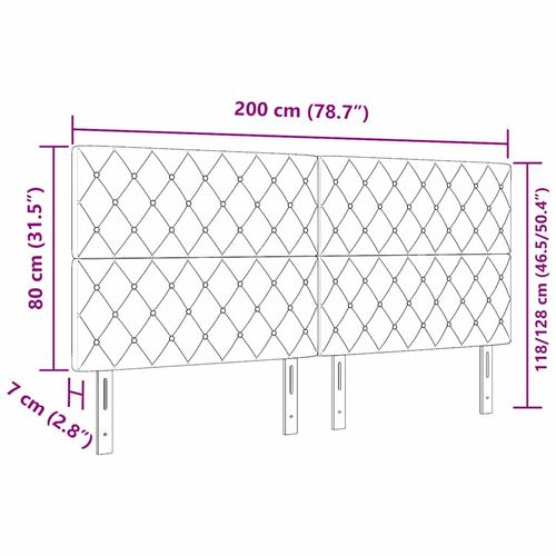 Wezgłowie LED Ze LED Lights Argyle Jasnoszary 100 cm Aksamit na Arena.pl