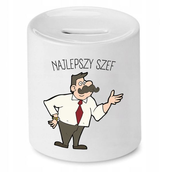 Skarbonka Dla Szefa Najlepszy Szef Prezent Z Nadrukiem Ze Zdjęciem zdjęcie 1