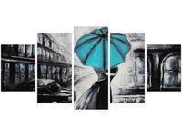 70CM 150CM OBRAZ 5 ELEM ZAKOCHANI TURKUS ŚCIENNY