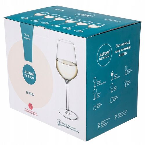 Kieliszki komplet do wina białego Altom Design Rubin 370 ml 6 sztuk na Arena.pl