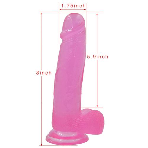 8"" jelly studs crystal dildo large pink na Arena.pl