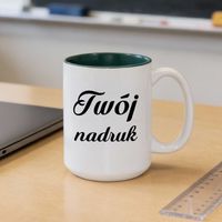 Duży kubek XXL z zielonym wnętrzem z Twoim nadrukiem