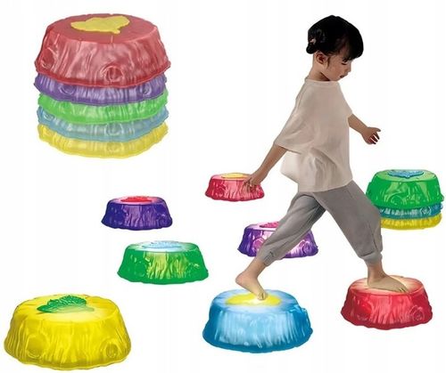 KAMIENIE BALANSUJĄCE SWIECĄCE TRENING RÓWNOWAGI SENSORYCZNE OGRODOWE 10szt. na Arena.pl