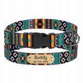 Wzorzysta obroża dla psa Zielony rozmiar S