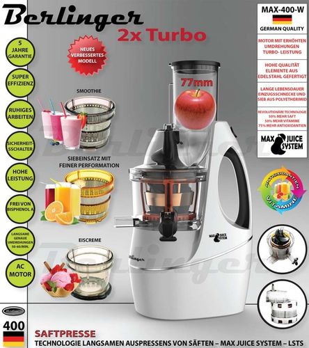 WYCISKARKA WOLNOOBROTOWA MAX800W SOKOWIRÓWKA MOCNA BERLINGER 3 SITA D OTWÓR na Arena.pl