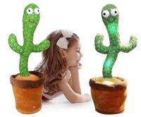 ŚPIEWAJĄCY TAŃCZĄCY KAKTUS świeci śpiewa w języku polskim /ładowanie USB/