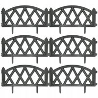 2X 12x Płotek OGRODOWY plastikowy szary border palisada obrzeże trawnik 600