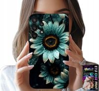 ETUI DO SAMSUNG GALAXY A32 5G - NIEBIESKA GERBERA STOKROTKA KWIAT +FOLIA