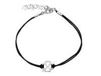 Bransoletka Sznurkowa Koniczynka Srebro 925