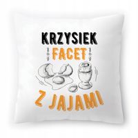 Poduszka Dla Krzyśka Na Urodziny Ze Zdjęciem Na Prezent Biała 40X40 Cm