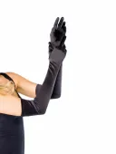 leg avenue extra long satin gloves czarne satynowe rękawiczki