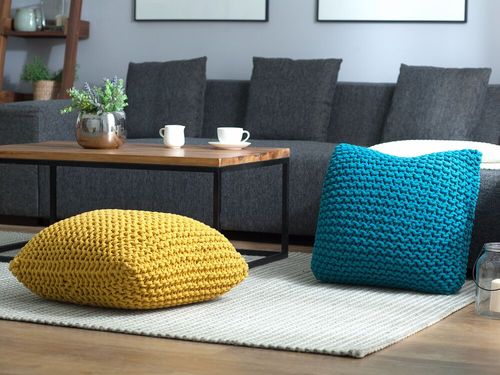 Puf  50 x 31 cm żółty CONRAD na Arena.pl