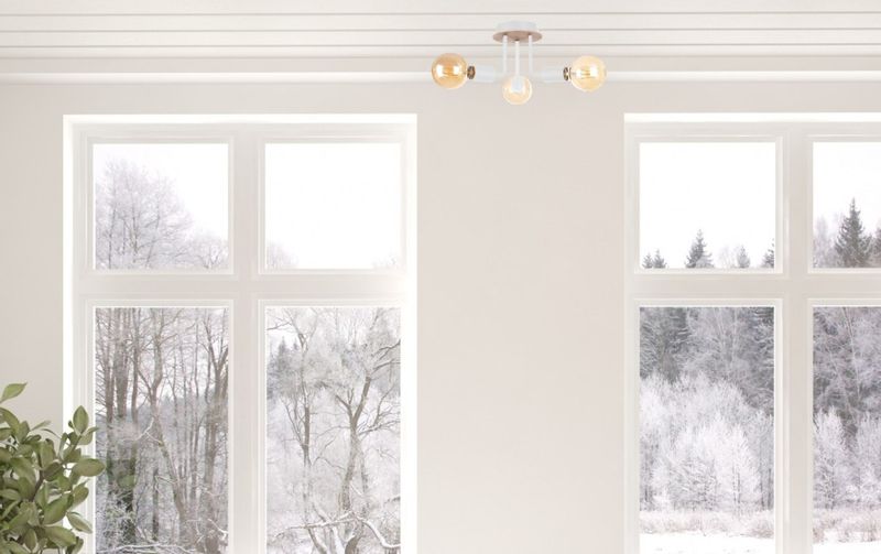 Lampa sufitowa 3xE27 LUNA WOOD WHITE zdjęcie 2