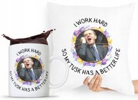 Zestaw Poduszka + Kubek Po Platforma Donald Tusk Z Nadrukiem Ze Zdjęciem