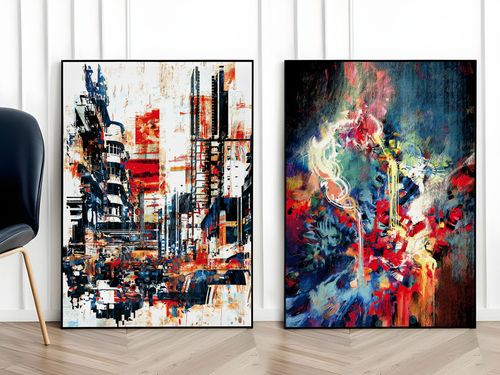 Zestaw dwóch plakatów abstrakcja 21x29,7 cm A4 na Arena.pl