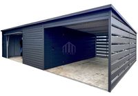 Garaż blaszany 6x6 wiata 3x6m brama uchylna drzwi dach spad w tył SO186