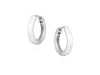 Eleganckie rodowane srebrne gładkie kolczyki kółka srebro 925 KS0253E