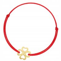 Bransoletka damska czerwona Harf koniczynka 24cm