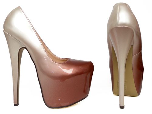 Szpilki na platformie ombre 17cm różowe perłowe 35 na Arena.pl