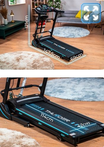 Bieżnia elektryczna domowa treningowa 140kg masażer amortyzacja aplikacja na Arena.pl
